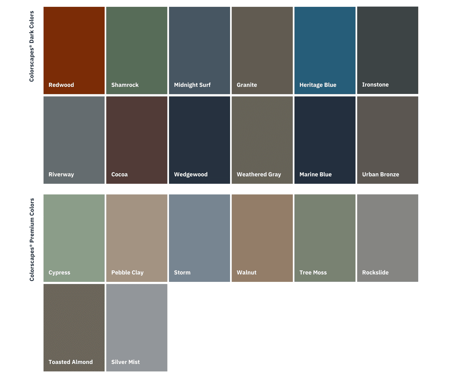 Royal Estate Siding Colors